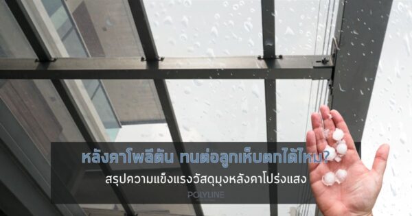 หลังคาโพลีตัน ทนต่อลูกเห็บตกได้ไหม? สรุปความแข็งแรงก่อนต่อเติม